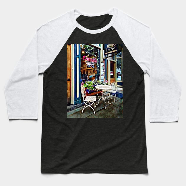 Owego NY - Coffee Shop Baseball T-Shirt by SusanSavad